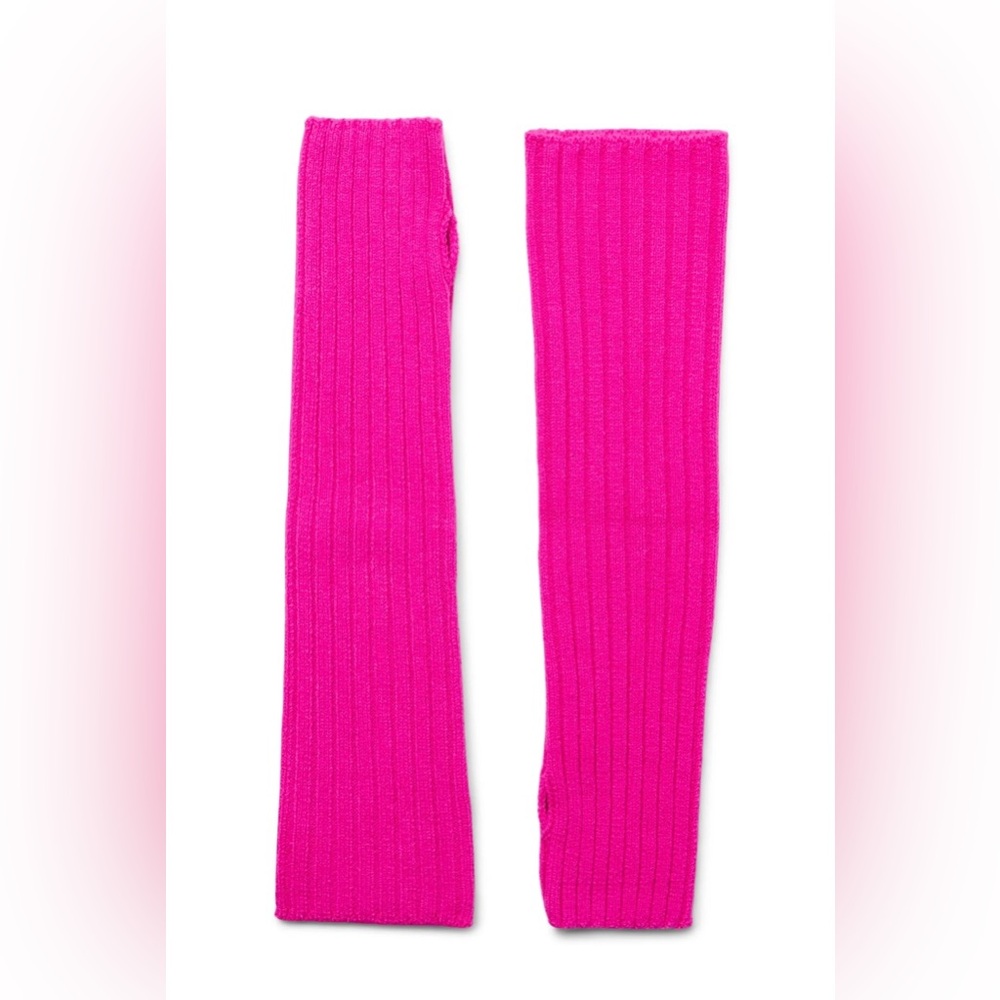 🔴 3/$12‎ 🔥 NWT No Boundaries Hot Pink Ribbed Fingerless Gloves OS Y2K